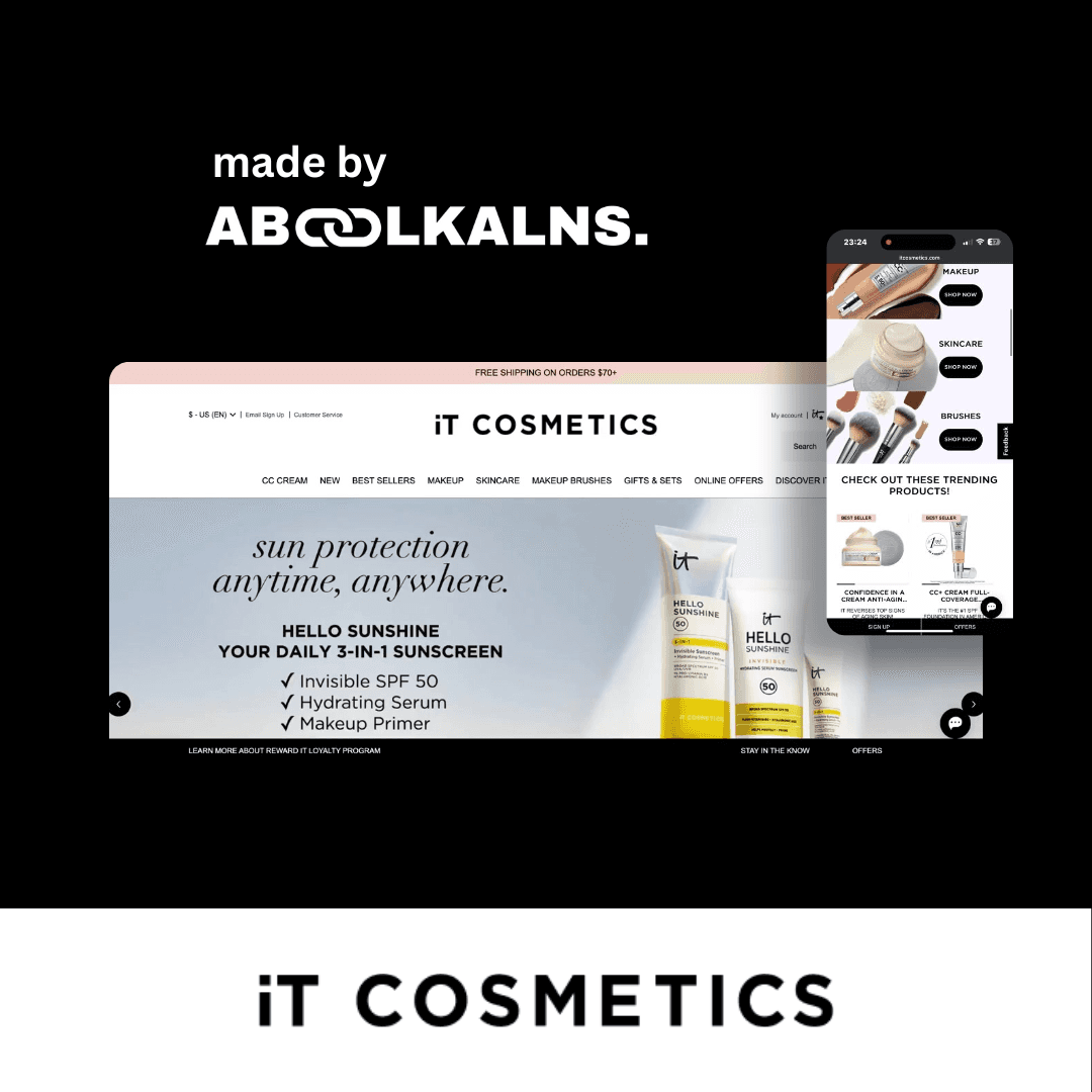 IT Cosmetics website from Sandis's portfolio